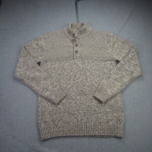 Method Sweater Mens Large Tan Brown Textured Knit Mock Neck